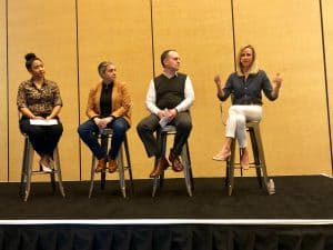 Jennifer Mercer, CEO at Metazoa talking on a panel titled: Demystifying AppExchange: Insider Tips for Success Jennifer Mercer at TrailheaDX 2018